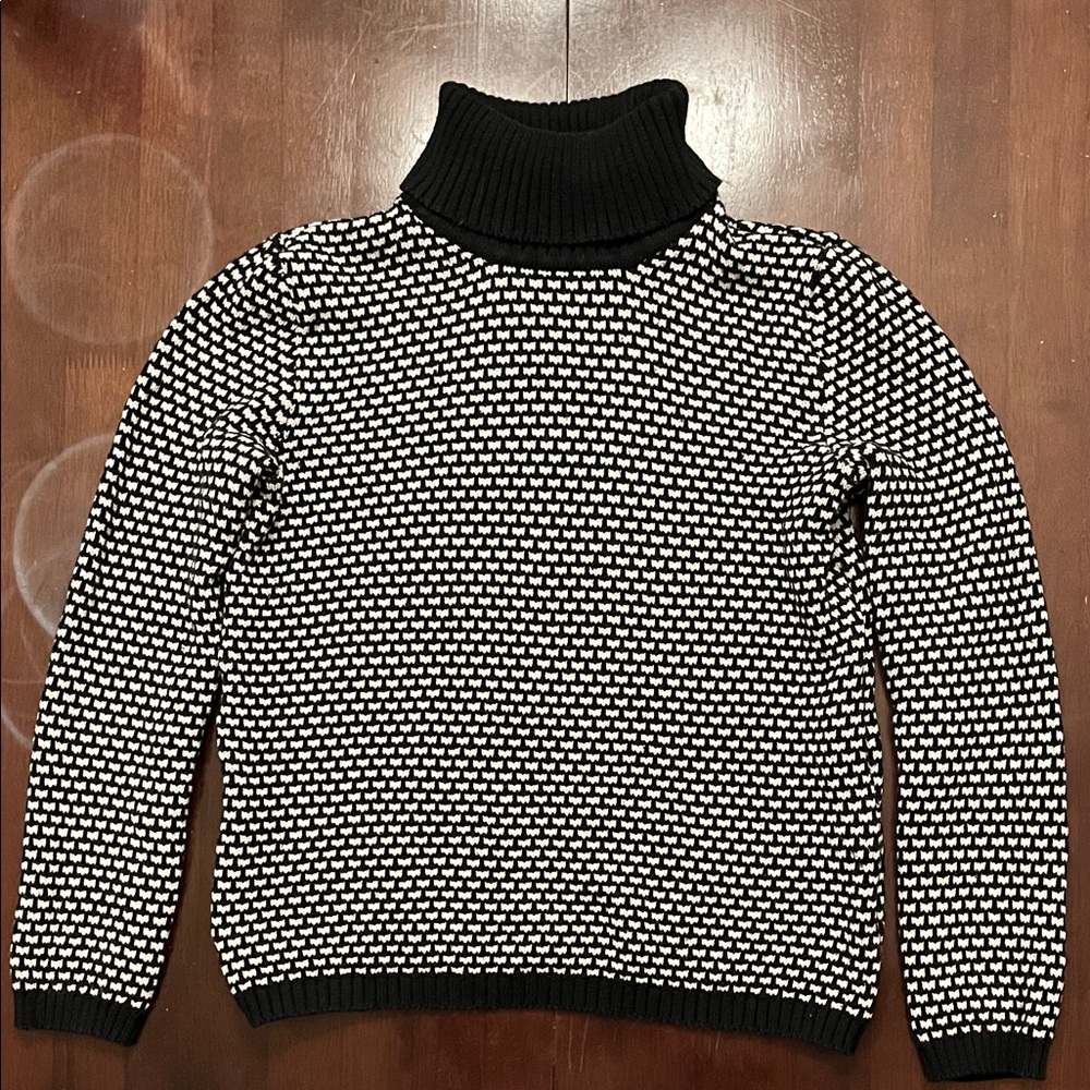 Black and White Turtleneck Sweater